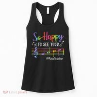 Music Teacher So Happy To See Your Face Back To School Funny Women's Tank Top thumb 0