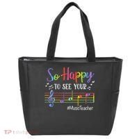 Music Teacher So Happy To See Your Face Back To School Funny Tote Bag thumb 0
