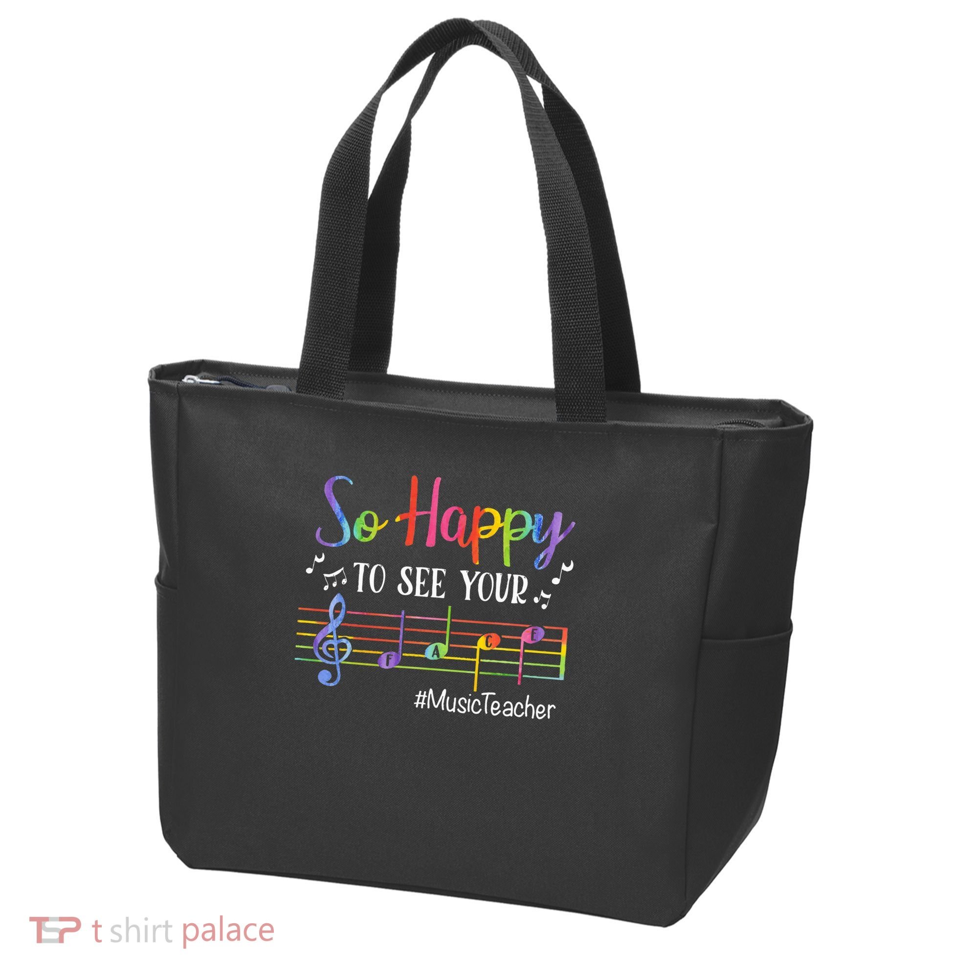 Music Teacher So Happy To See Your Face Back To School Funny Tote Bag