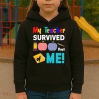 My Teacher Survived 100 Days Of Me Kids Hoodie thumb 3