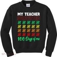 My Teacher Survived 100 Days Of Me School Funny Costume Kids Sweatshirt thumb 0