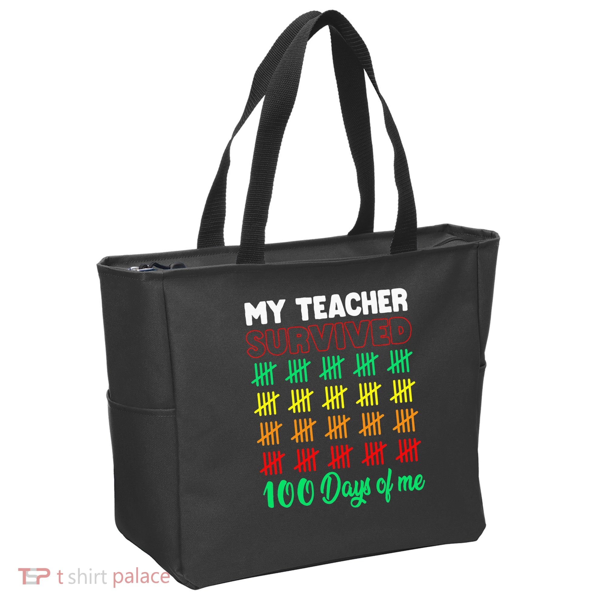 My Teacher Survived 100 Days Of Me School Funny Costume Tote Bag