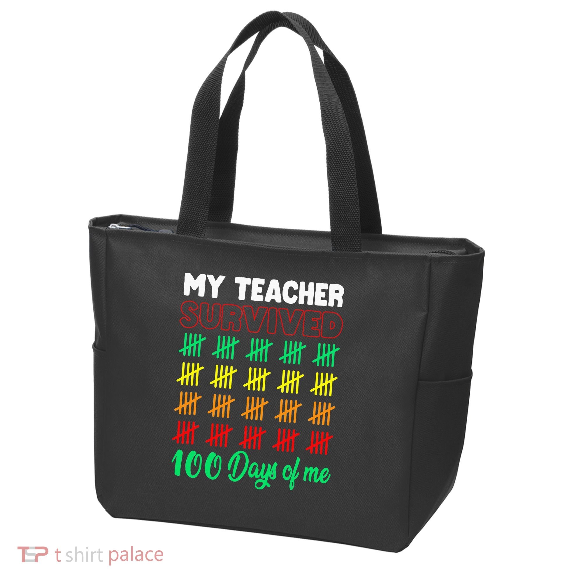 My Teacher Survived 100 Days Of Me School Funny Costume Tote Bag