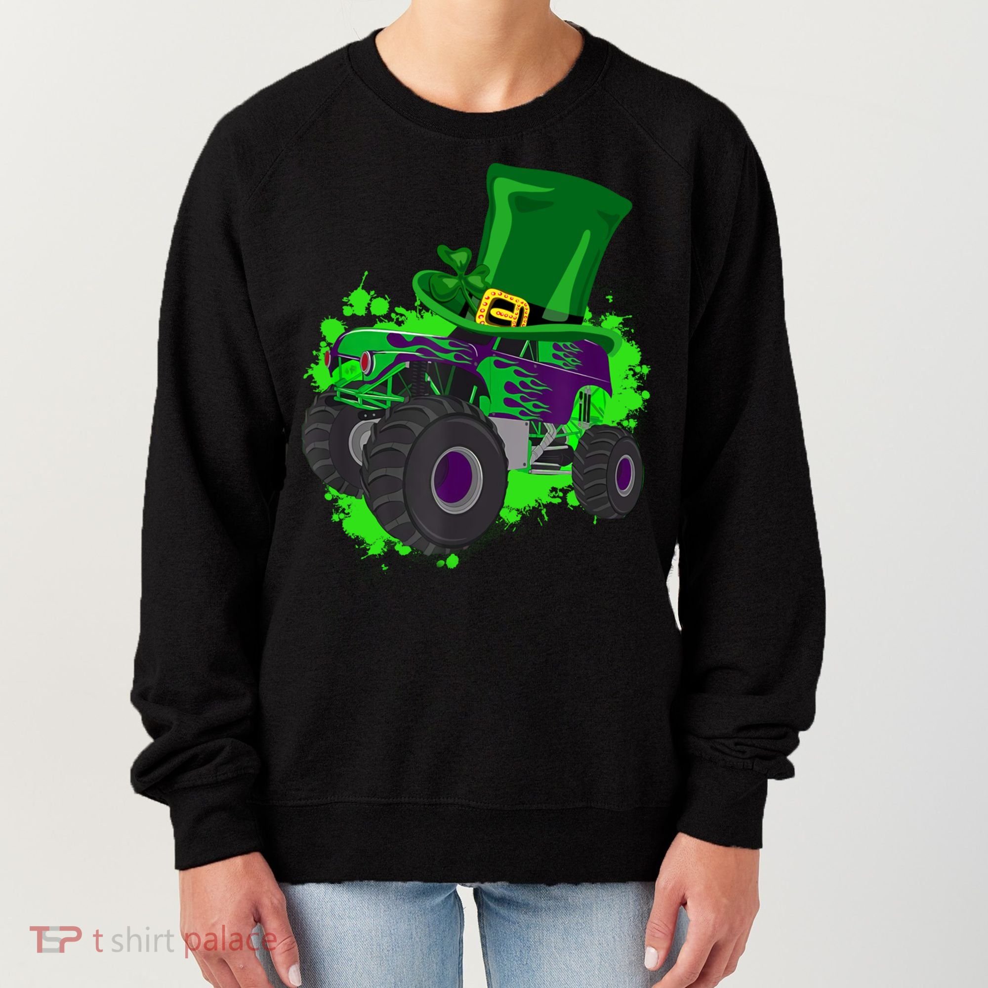 Monster Trucks St Patrick's Day Adults And Cool Gift Women's Sweatshirt