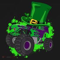 Monster Trucks St Patrick's Day Adults And Cool Gift Bucket Hat thumb 4