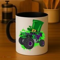 Monster Trucks St Patrick's Day Adults And Cool Gift Coffee Mug thumb 4