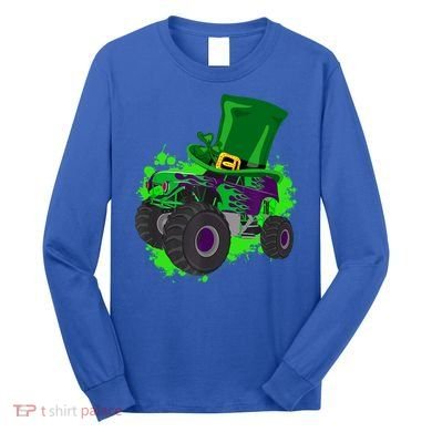 Monster Trucks St Patrick's Day Adults And Cool Gift Long Sleeve Shirt