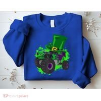 Monster Trucks St Patrick's Day Adults And Cool Gift Sweatshirt thumb 2
