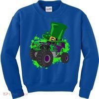 Monster Trucks St Patrick's Day Adults And Cool Gift Kids Sweatshirt thumb 0