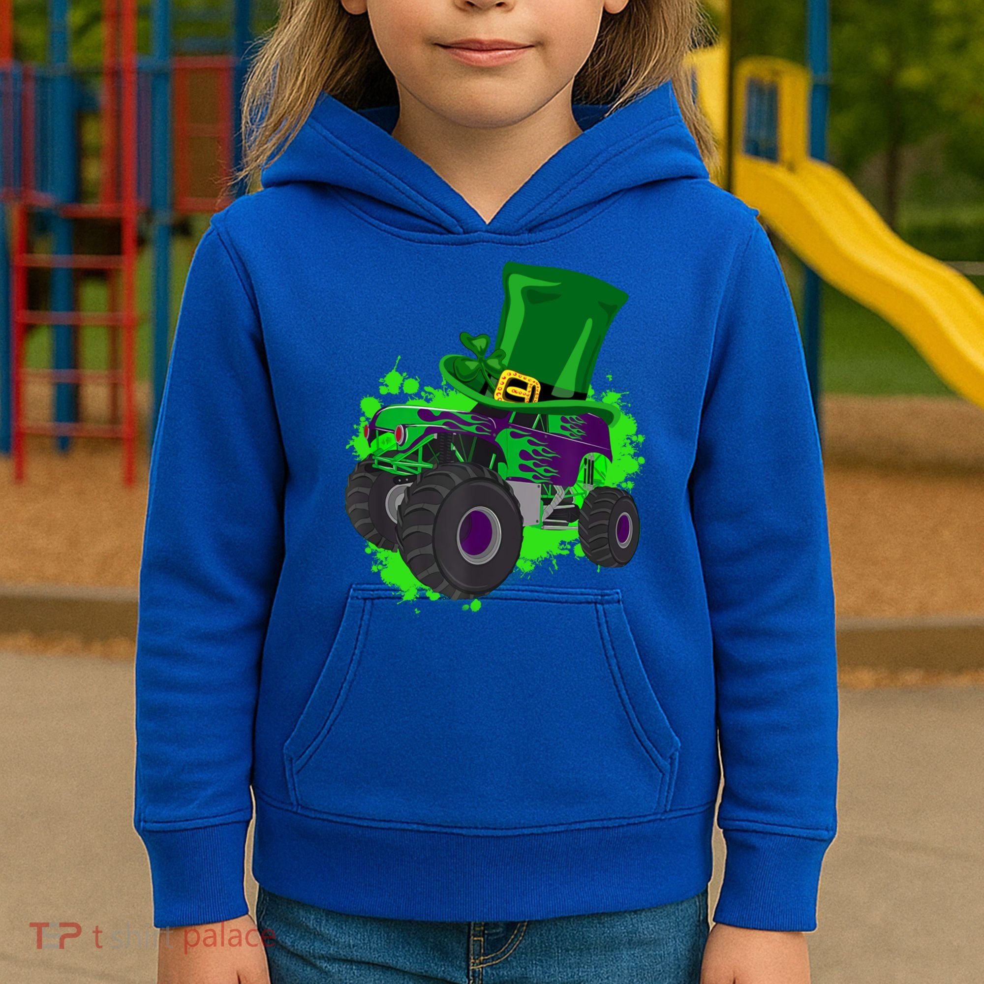 Monster Trucks St Patrick's Day Adults And Cool Gift Kids Hoodie