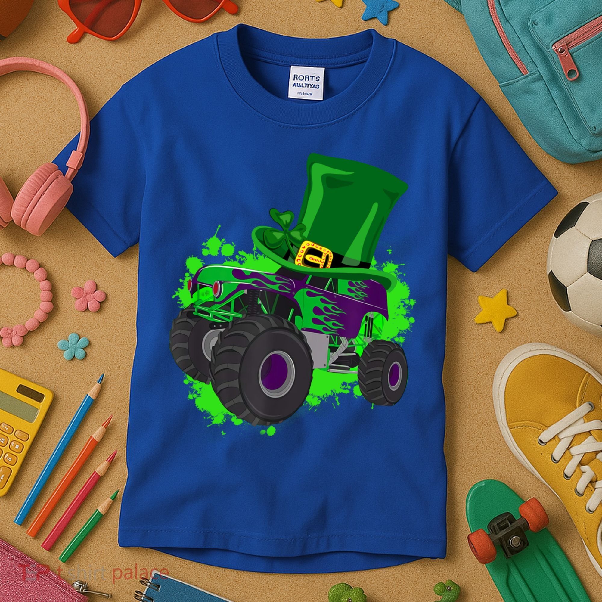 Monster Trucks St Patrick's Day Adults And Cool Gift Kids T-Shirt