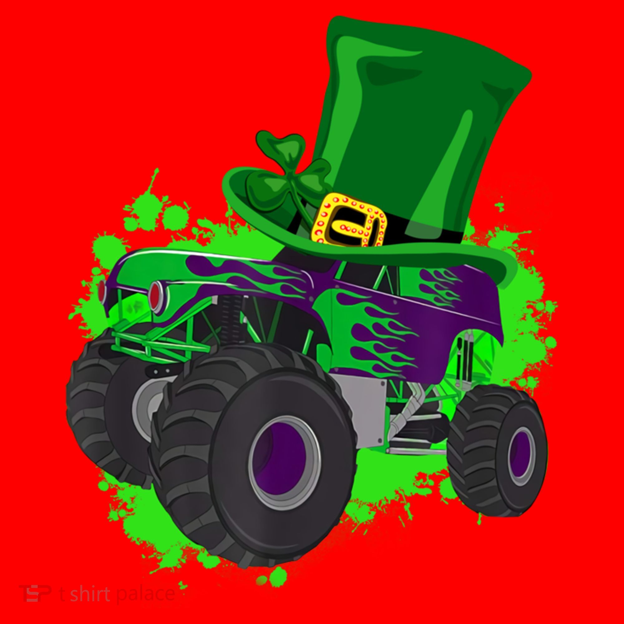 Monster Trucks St Patrick's Day Adults And Cool Gift Santa Hat