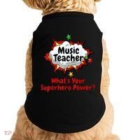 Music Teacher Superhero Funny Comic Tee Doggie Tank thumb 0