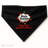 Music Teacher Superhero Funny Comic Tee USA-Made Doggie Bandana thumb 0