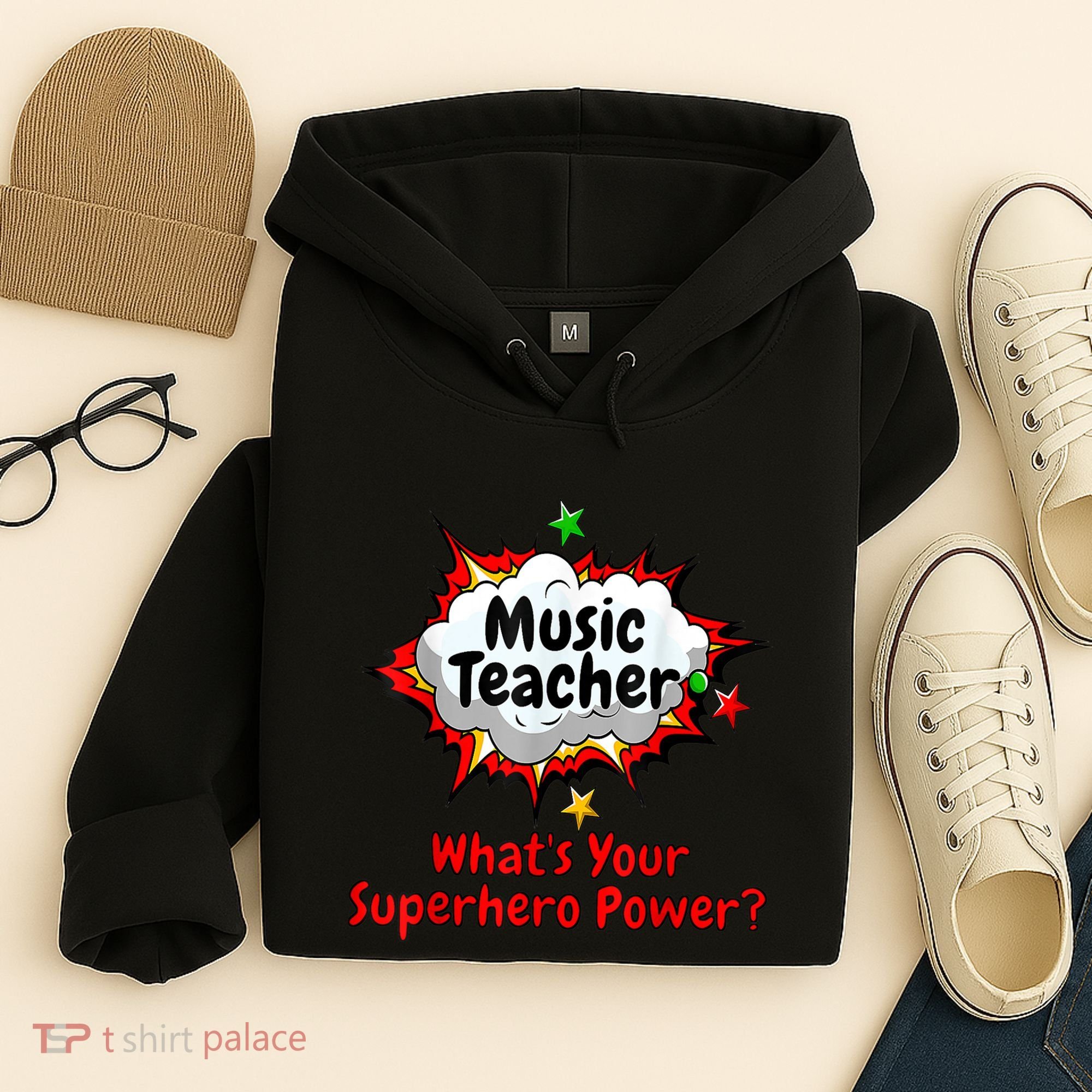 Music Teacher Superhero Funny Comic Tee Hoodie