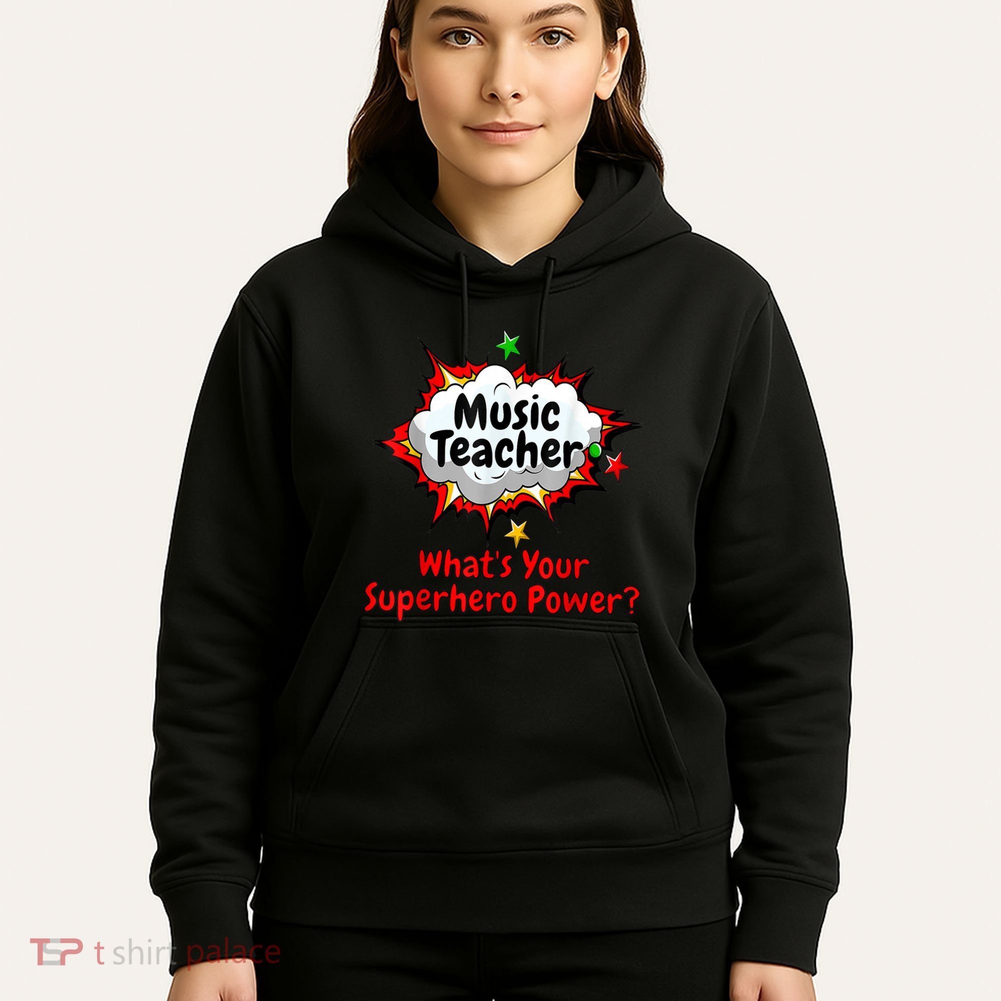 Music Teacher Superhero Funny Comic Tee Hoodie