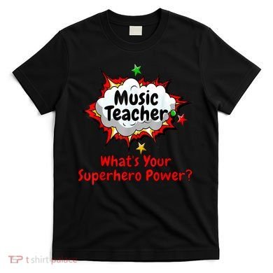 Music Teacher Superhero Funny Comic Tee T-Shirt