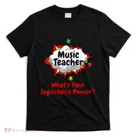 Music Teacher Superhero Funny Comic Tee T-Shirt thumb 0