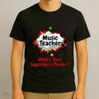 Music Teacher Superhero Funny Comic Tee T-Shirt thumb 3