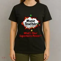 Music Teacher Superhero Funny Comic Tee T-Shirt thumb 4