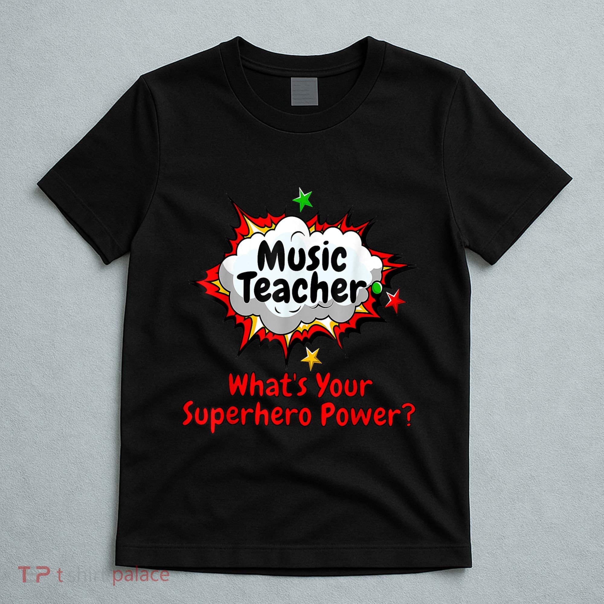 Music Teacher Superhero Funny Comic Tee T-Shirt