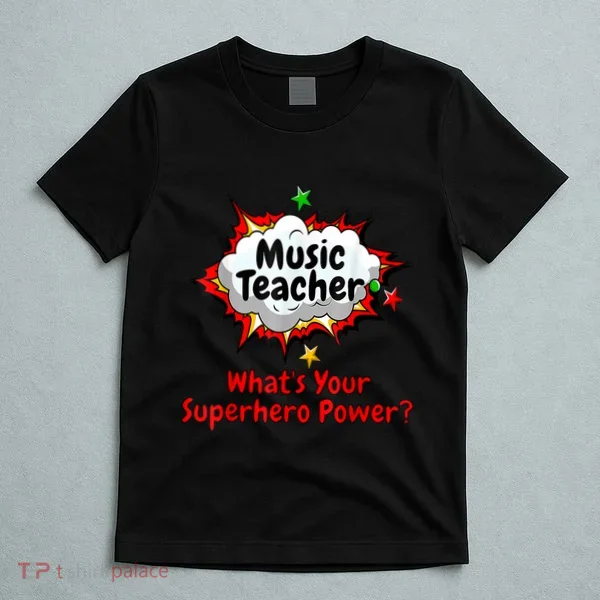 Music Teacher Superhero Funny Comic Tee T-Shirt