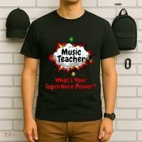 Music Teacher Superhero Funny Comic Tee T-Shirt thumb 6