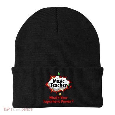 Music Teacher Superhero Funny Comic Tee Beanie