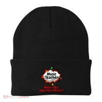 Music Teacher Superhero Funny Comic Tee Beanie thumb 0