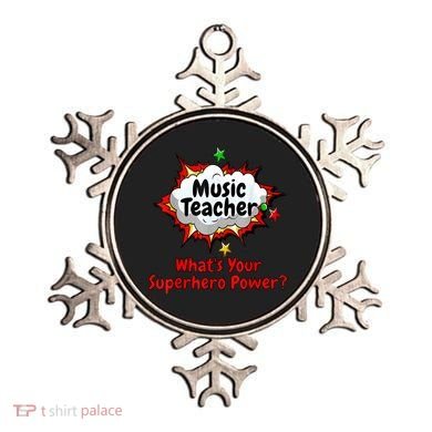 Music Teacher Superhero Funny Comic Tee Ornament