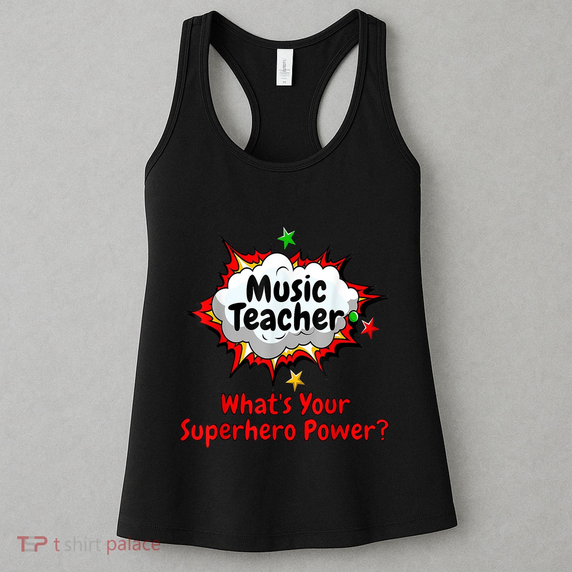 Music Teacher Superhero Funny Comic Tee Women's Tank Top