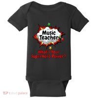 Music Teacher Superhero Funny Comic Tee Baby Bodysuit thumb 0