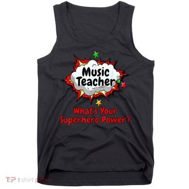 Music Teacher Superhero Funny Comic Tee Tank Top