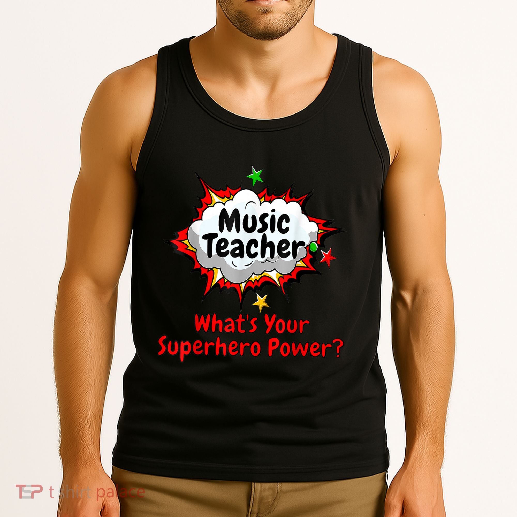 Music Teacher Superhero Funny Comic Tee Tank Top