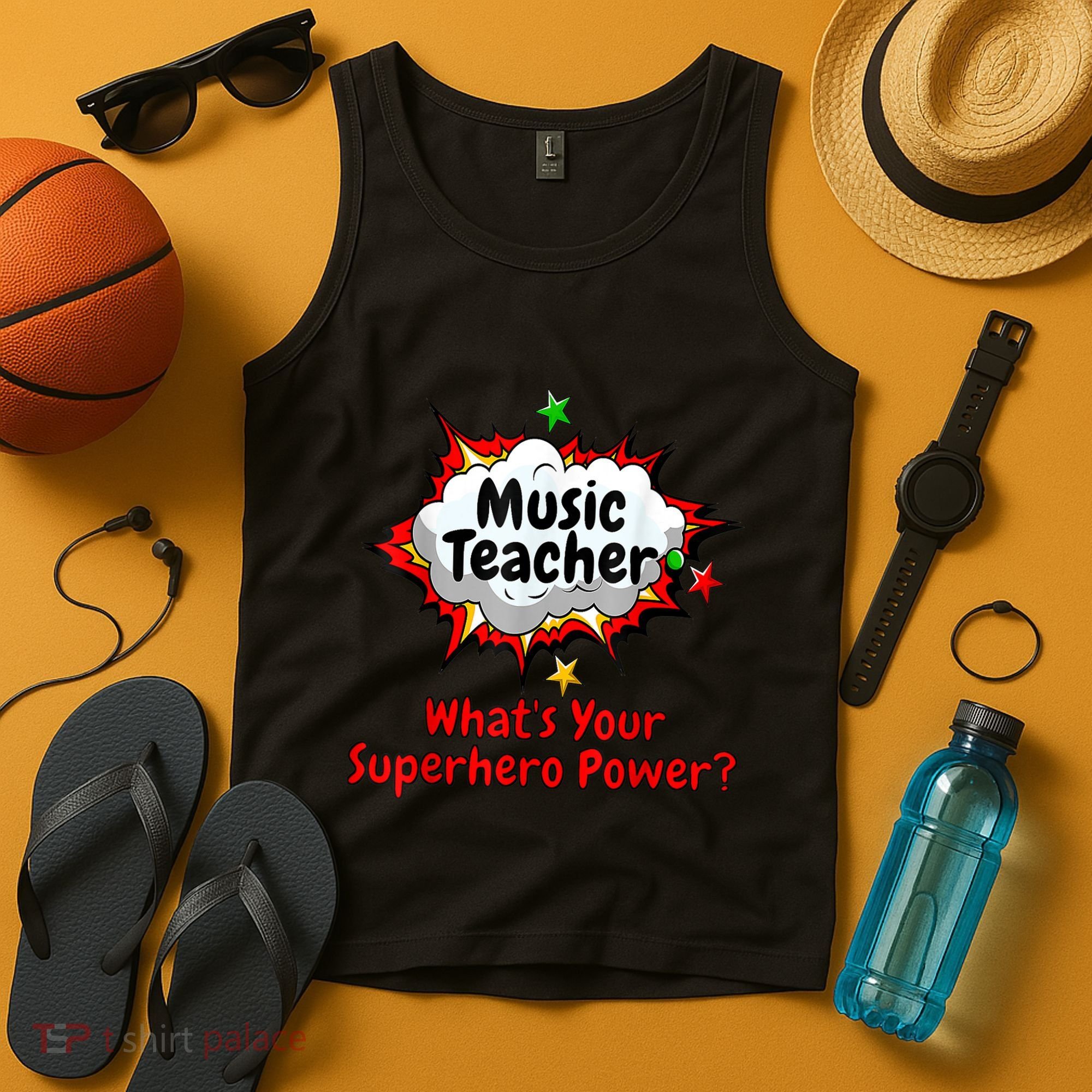 Music Teacher Superhero Funny Comic Tee Tank Top