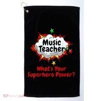 Music Teacher Superhero Funny Comic Tee Golf Towel thumb 0