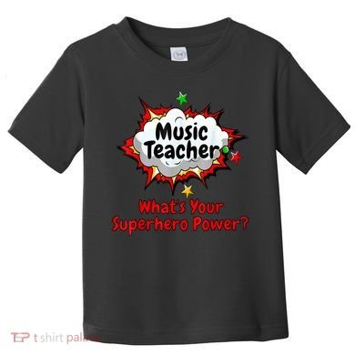 Music Teacher Superhero Funny Comic Tee Toddler T-Shirt