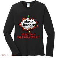 Music Teacher Superhero Funny Comic Tee Women's Long Sleeve Shirt thumb 0