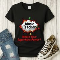 Music Teacher Superhero Funny Comic Tee Women's T-Shirt thumb 3