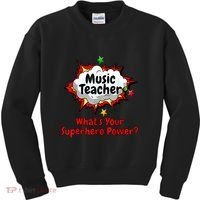 Music Teacher Superhero Funny Comic Tee Kids Sweatshirt thumb 0