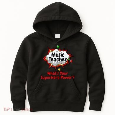 Music Teacher Superhero Funny Comic Tee Kids Hoodie