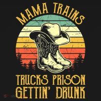 Mama Trains Trucks Prison Getting Drunk Country Music Backpack thumb 2