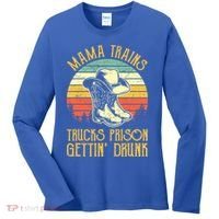 Mama Trains Trucks Prison Getting Drunk Country Music Women's Long Sleeve Shirt thumb 0