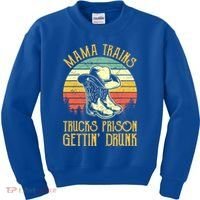 Mama Trains Trucks Prison Getting Drunk Country Music Kids Sweatshirt thumb 0