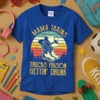 Mama Trains Trucks Prison Getting Drunk Country Music Kids T-Shirt thumb 3