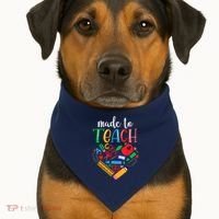 Made To Teach Gift For Teacher USA-Made Doggie Bandana thumb 1