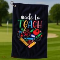 Made To Teach Gift For Teacher Golf Towel thumb 1