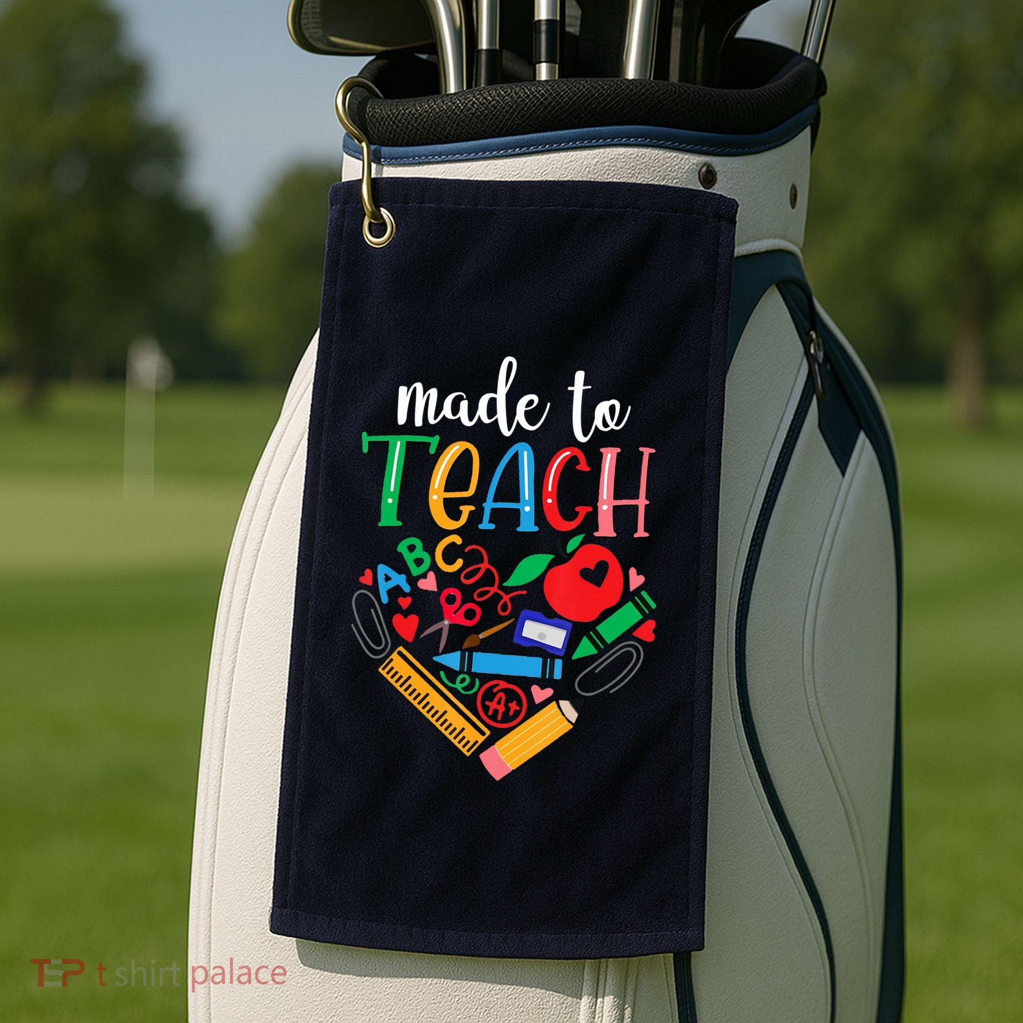 Made To Teach Gift For Teacher Golf Towel