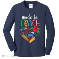 Made To Teach Gift For Teacher Kids Long Sleeve Shirt thumb 0