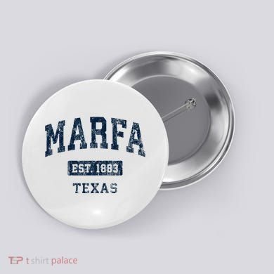 Marfa Texas Tx Vintage Sports Established Button